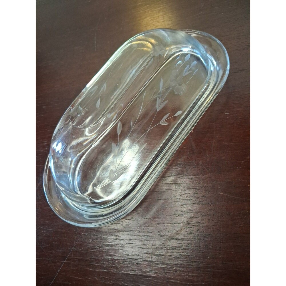 Princess House Crystal Butter Dish Handbliwn Vintage